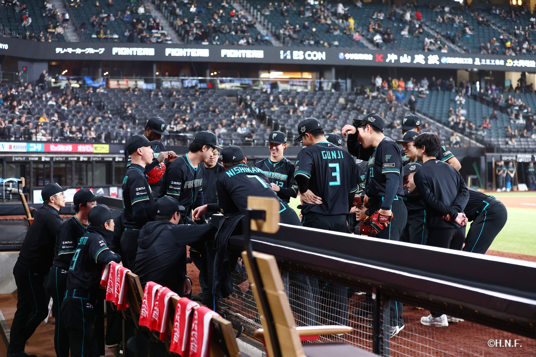 試合前の選手たち