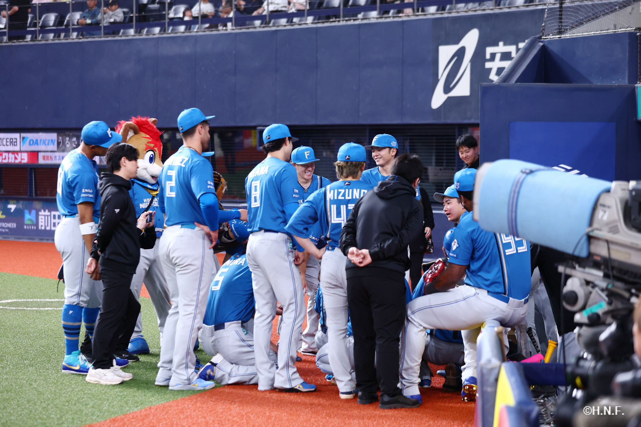試合前の選手たち