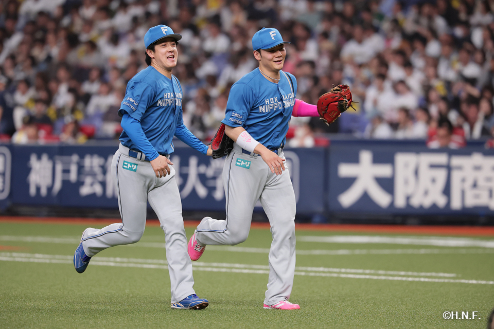 3回裏、北山投手と清宮選手