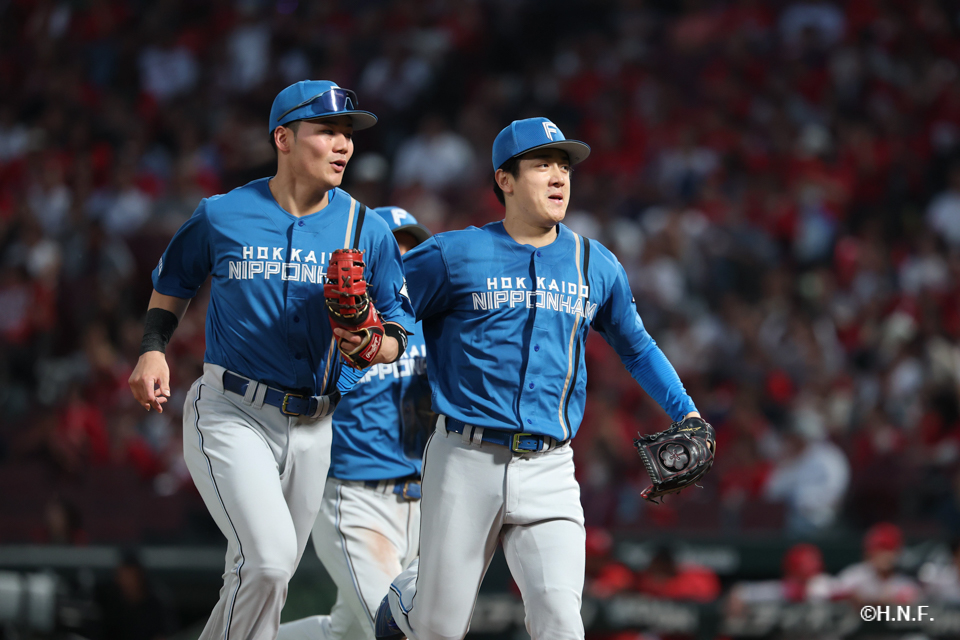 4回裏、北山投手と清宮選手