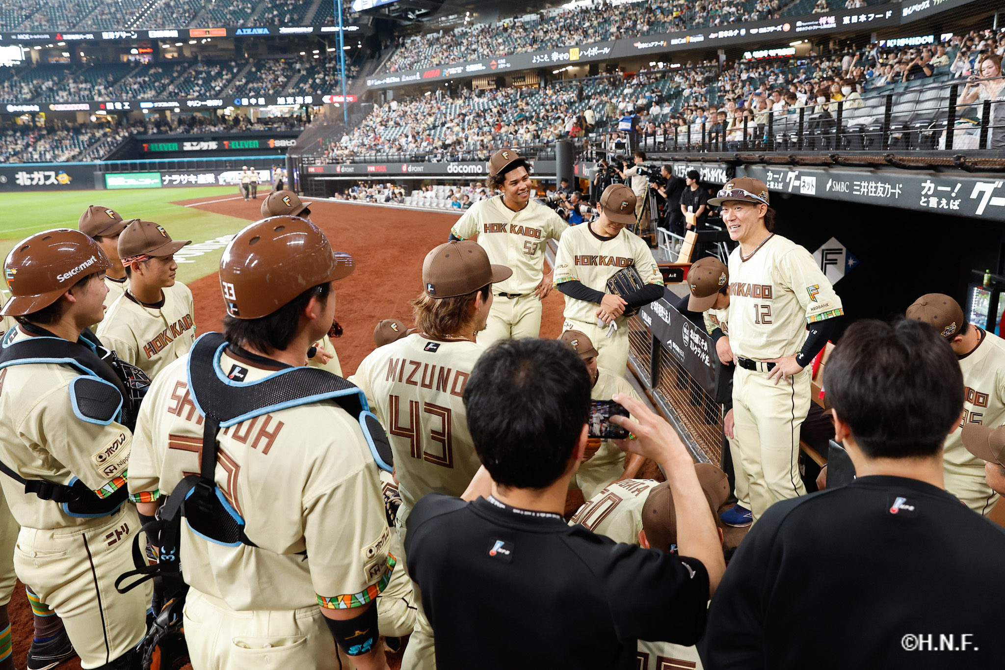試合前の選手たち