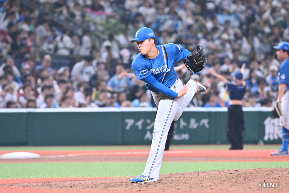 9回裏、柴田投手