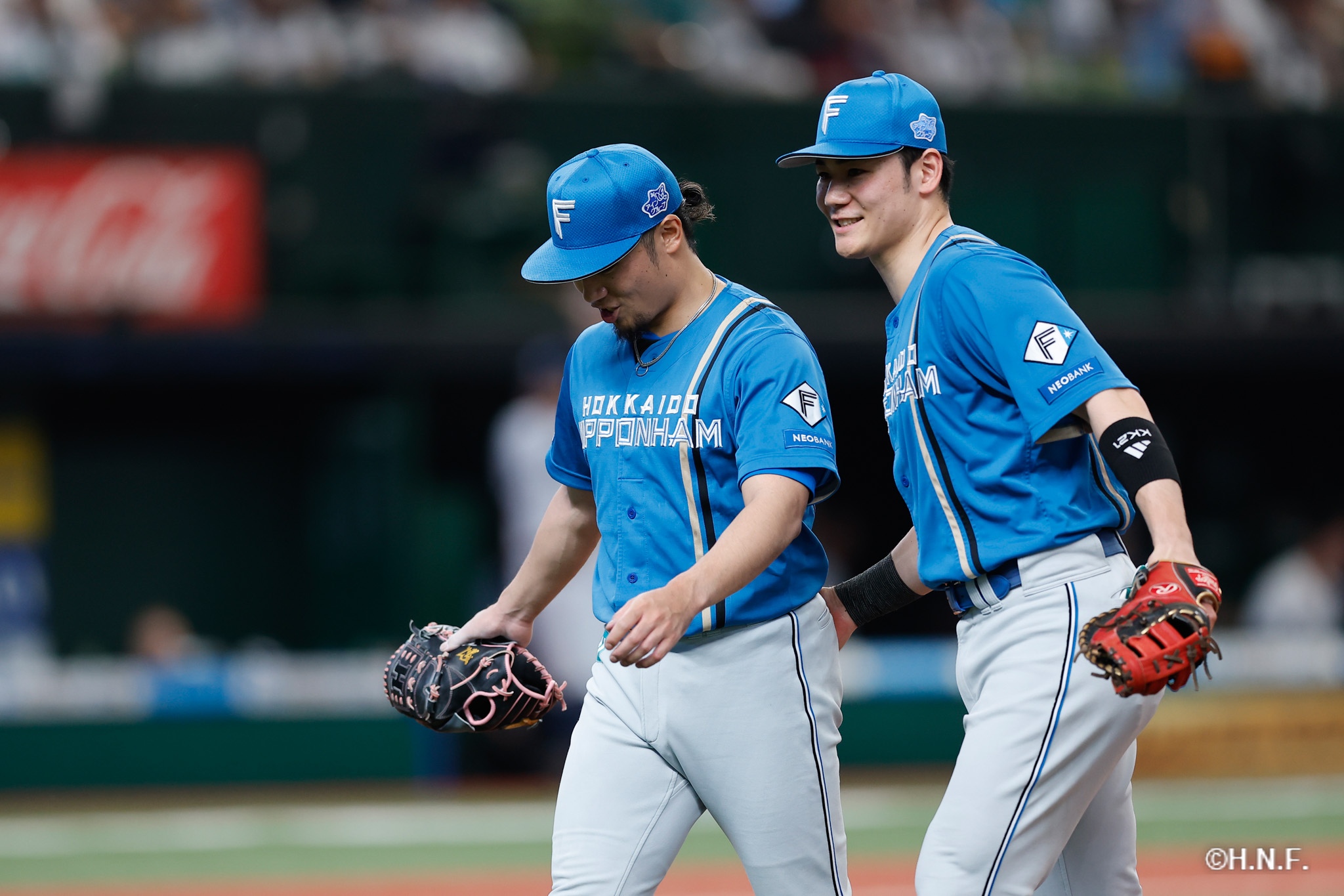 5回裏、伊藤投手と清宮選手