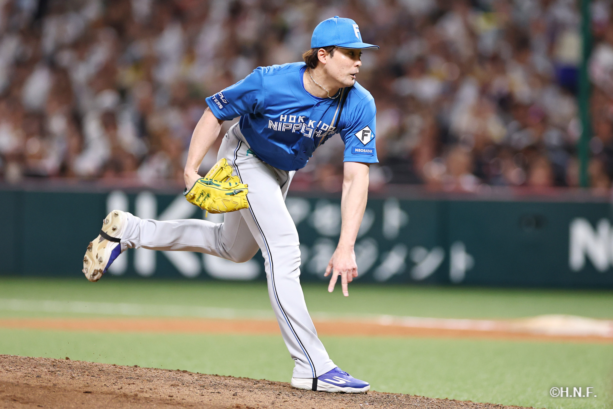 7回裏、上原投手01