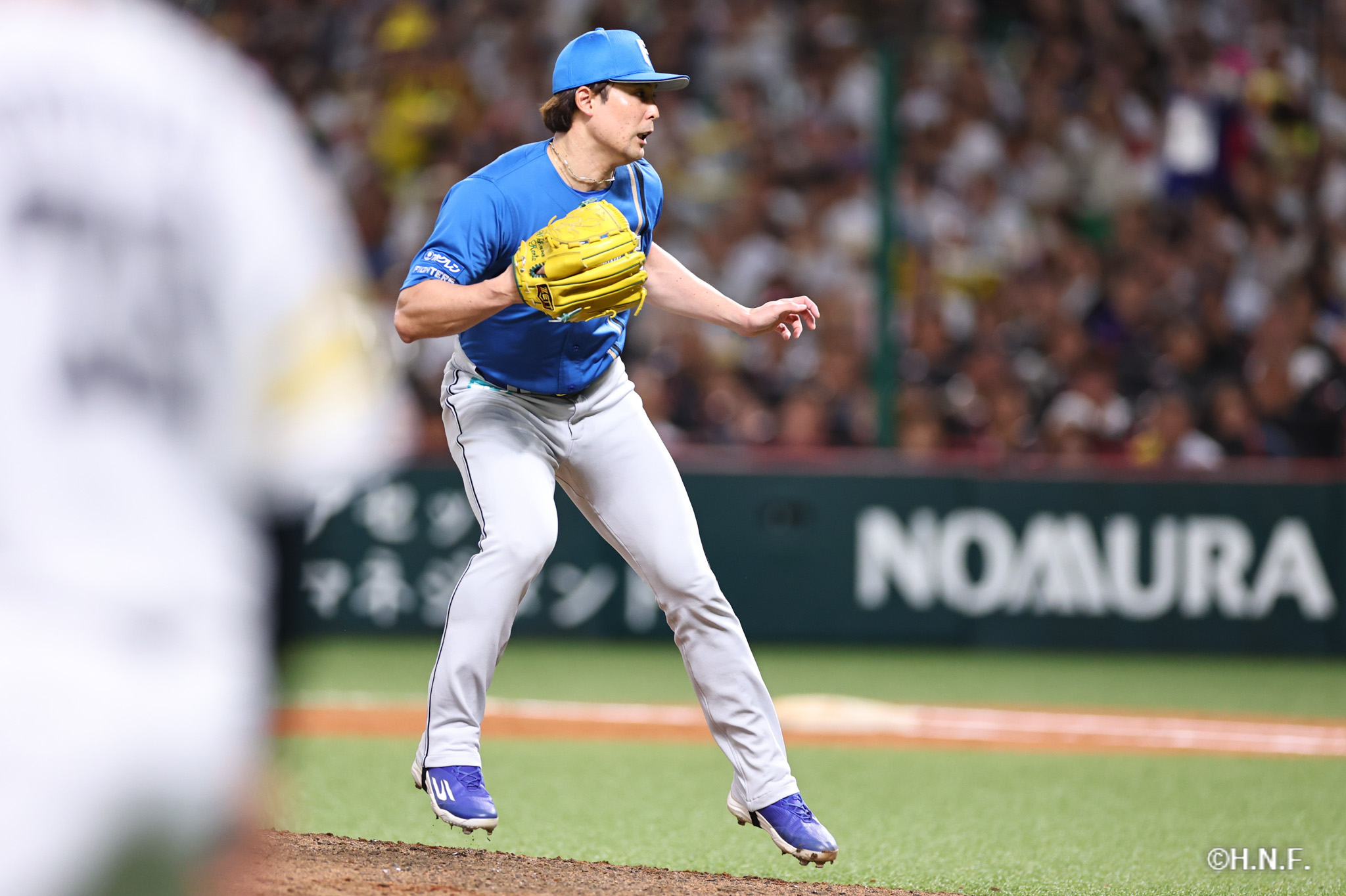 7回裏、上原投手02