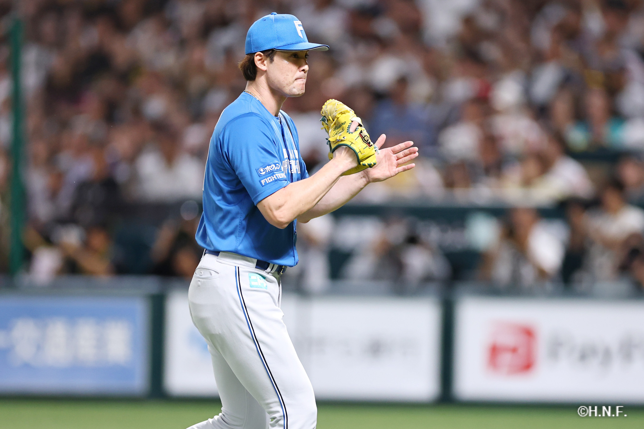 7回裏、上原投手05