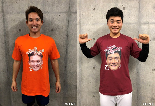 選手デカ顔Tシャツ