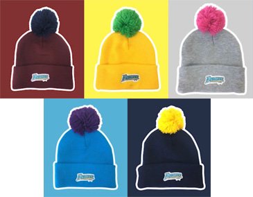 ポンポンニットキャップ