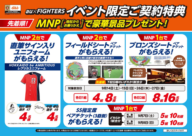 au×FIGHTERSイベント限定ご契約特典