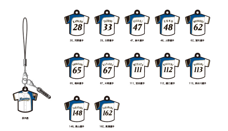 ユニフォームラバーミニストラップ