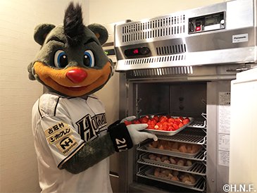 ヘタ取りしたいちごを瞬間冷凍機へ