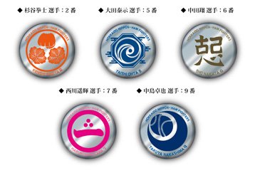 戦士家紋缶バッジ