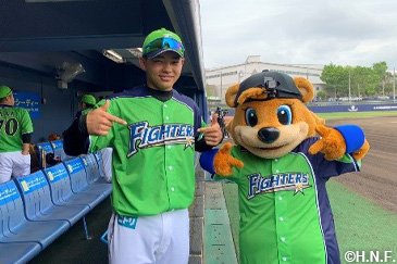 北海道日本ハムファイターズ　スタジャン　鎌ヶ谷　送料無料 Kamasta Final Game] Hosokawa hits a powerful hit including