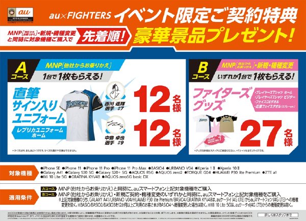au×FIGHTERSイベント限定ご契約特典
