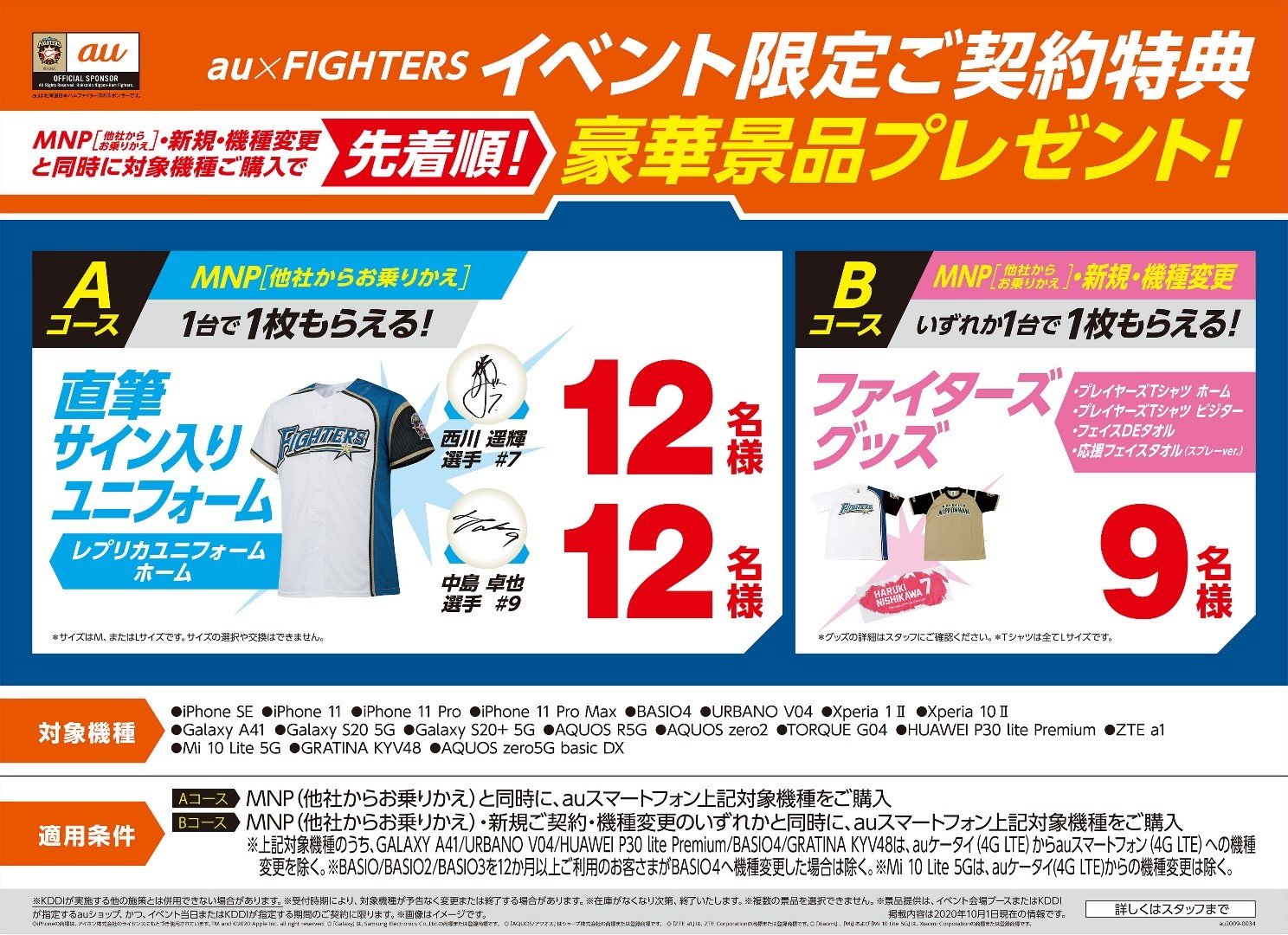 au×FIGHTERSイベント限定ご契約特典