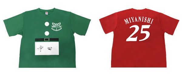 （左）中田選手着用（右）宮西投手着用