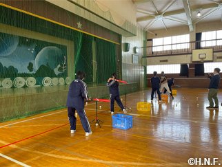 緑陽中学校での体育授業02