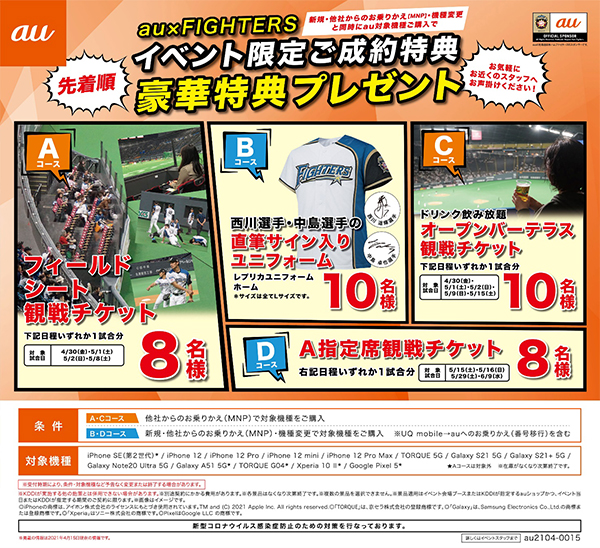 au×FIGHTERSイベント限定ご成約特典