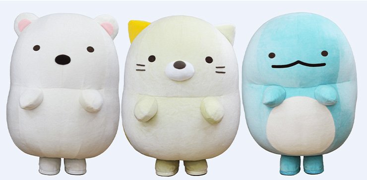 〈すみっコぐらし しろくま・ねこ・とかげ〉