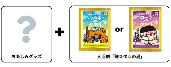 お楽しみグッズ＋「鎌スタ☆の湯　ラムネのかおり」or「鎌スタ☆の湯　コーラのかおり」 イメージ