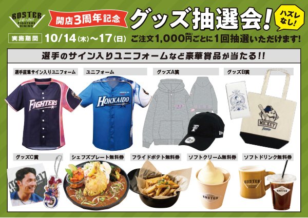 ROSTER3周年記念 グッズ抽選会