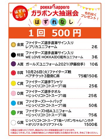 ガラポン大抽選会 賞一覧