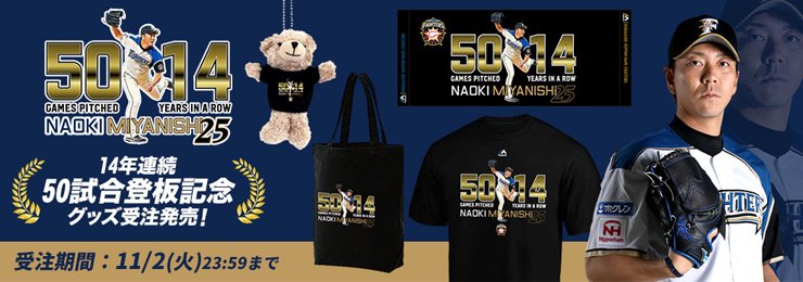 14年連続50試合登板記念グッズ バナー