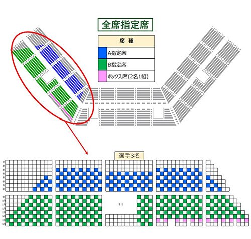 【座席図】内野スタンド3塁側