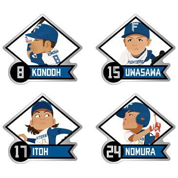 来場プレゼントのピンバッチ