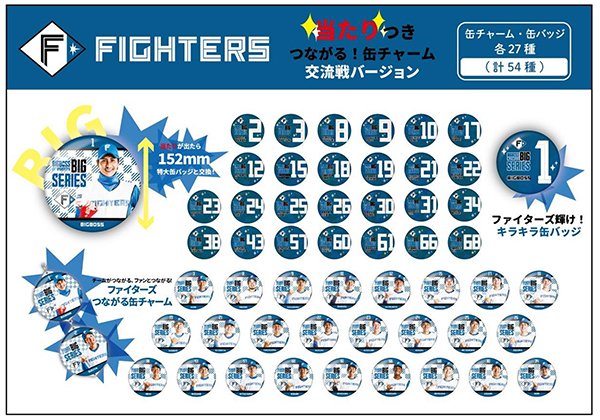 北海道日本ハムファイターズ2019バッジセット4個