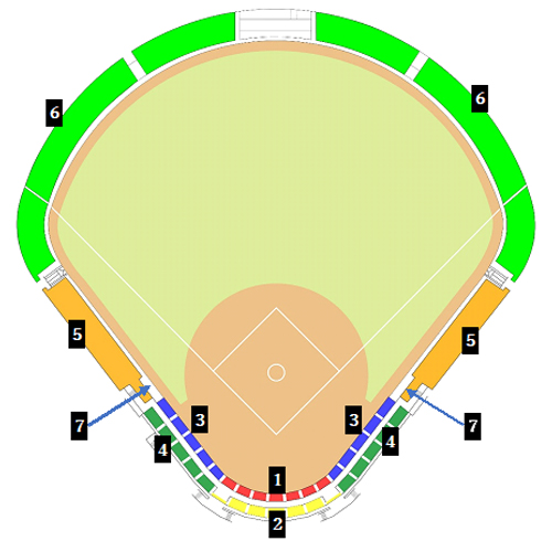 TOKIWAスタジアム龍ケ崎座席図