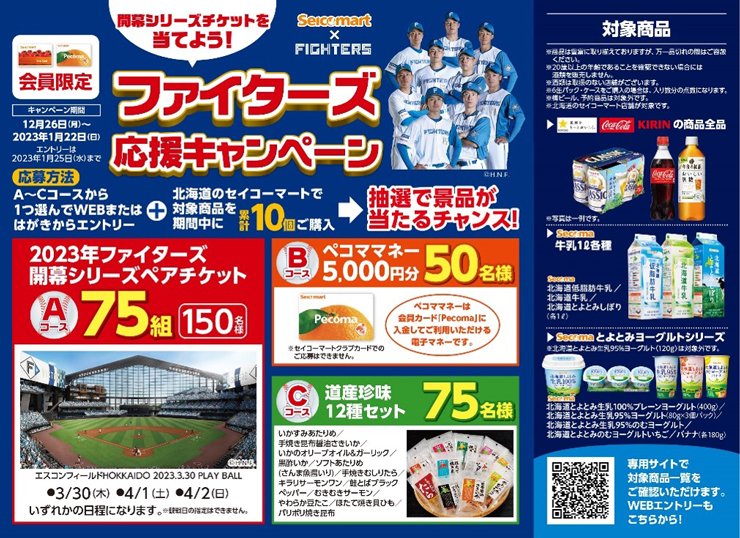 開幕シリーズチケットを当てよう！「ファイターズ応援