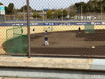 3塁側ブルペン覗き見練習見学01