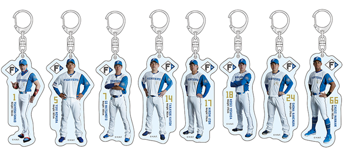 日本ハム　ファイターズ　アクリル　キーホルダー　1／25スケール　野球　セット ファイターズ×チコちゃん コラボグッズ発売！支配下全選手展開