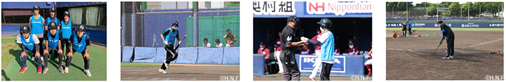 グラウンド整備員およびボールボーイ