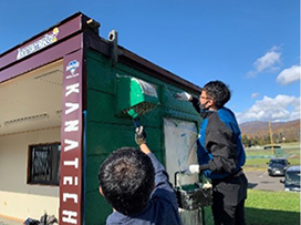 愛別町山村広場修繕作業1