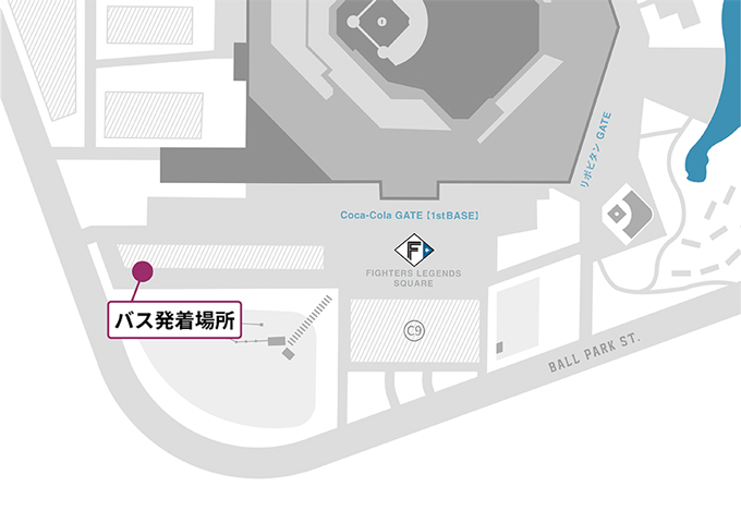 Fビレッジ団体バス乗り場