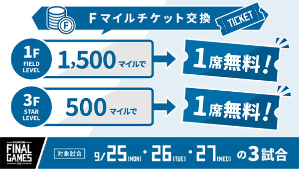 Fマイルでお得に観戦しよう