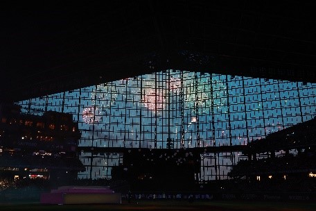 Fビレッジの夜空に花火