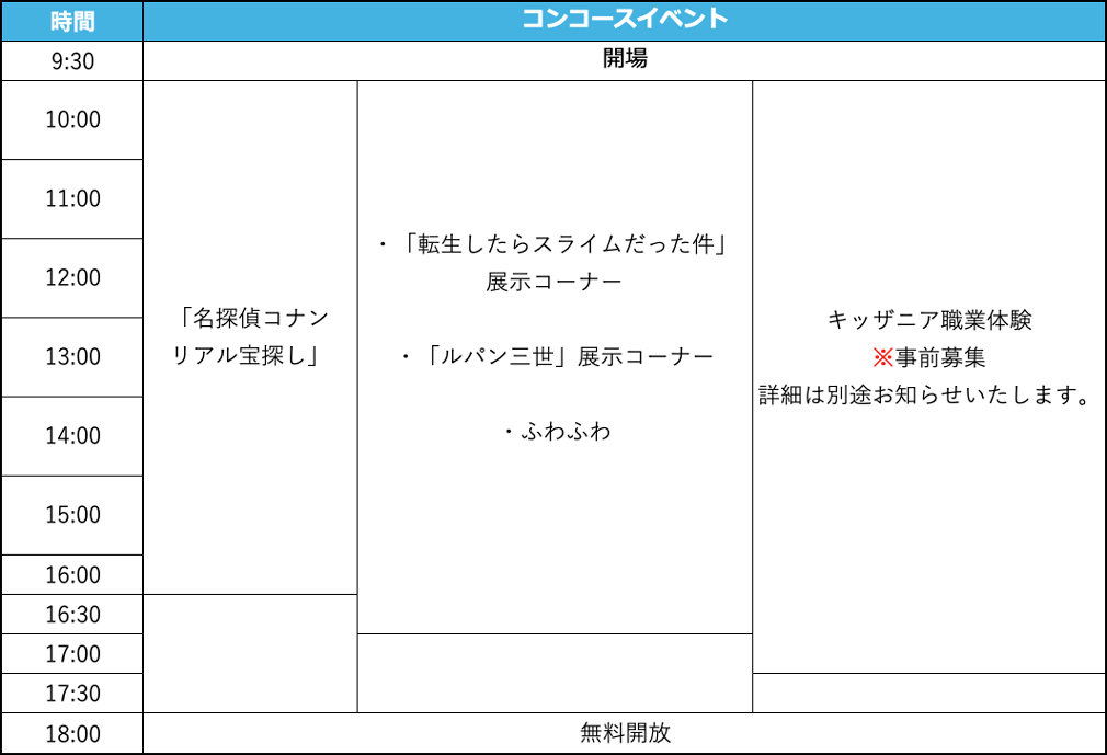5月4日タイムスケジュール コンコースイベント