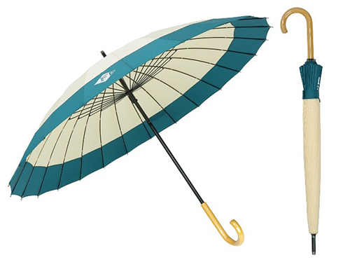 24本骨 蛇の目傘（アイボリー×ブルー）