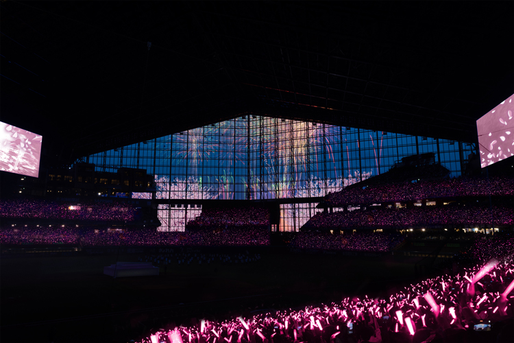 春の桜吹雪花火ショー