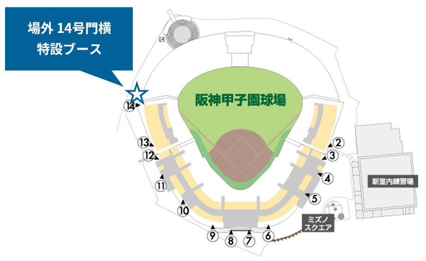 阪神甲子園球場外:14号門横 特設ブース