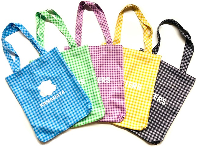 鎌スタチェック柄トートバッグ