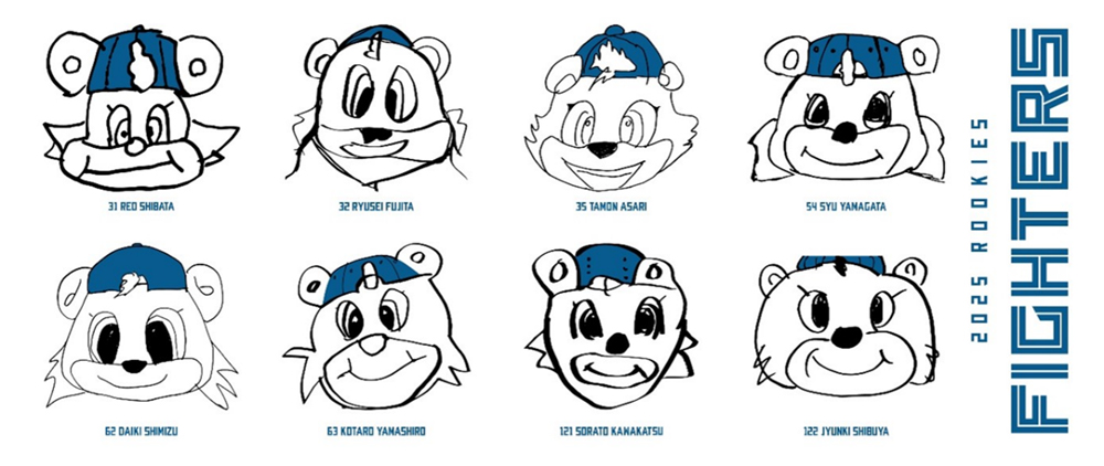 ルーキーが描いたC・B似顔絵グッズ