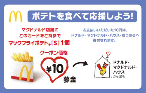 「マックフライポテト🄬　Sサイズ」ご招待券