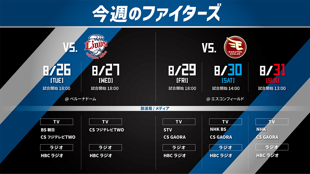 試合放映スケジュール