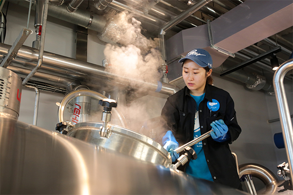 ビールの仕込みの様子