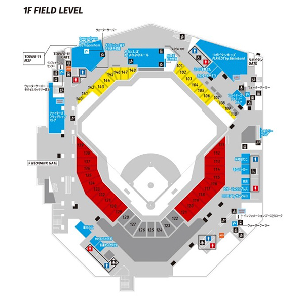 1F FIELD LEVEL Sec.111～Sec.121／Sec.129～Sec.13