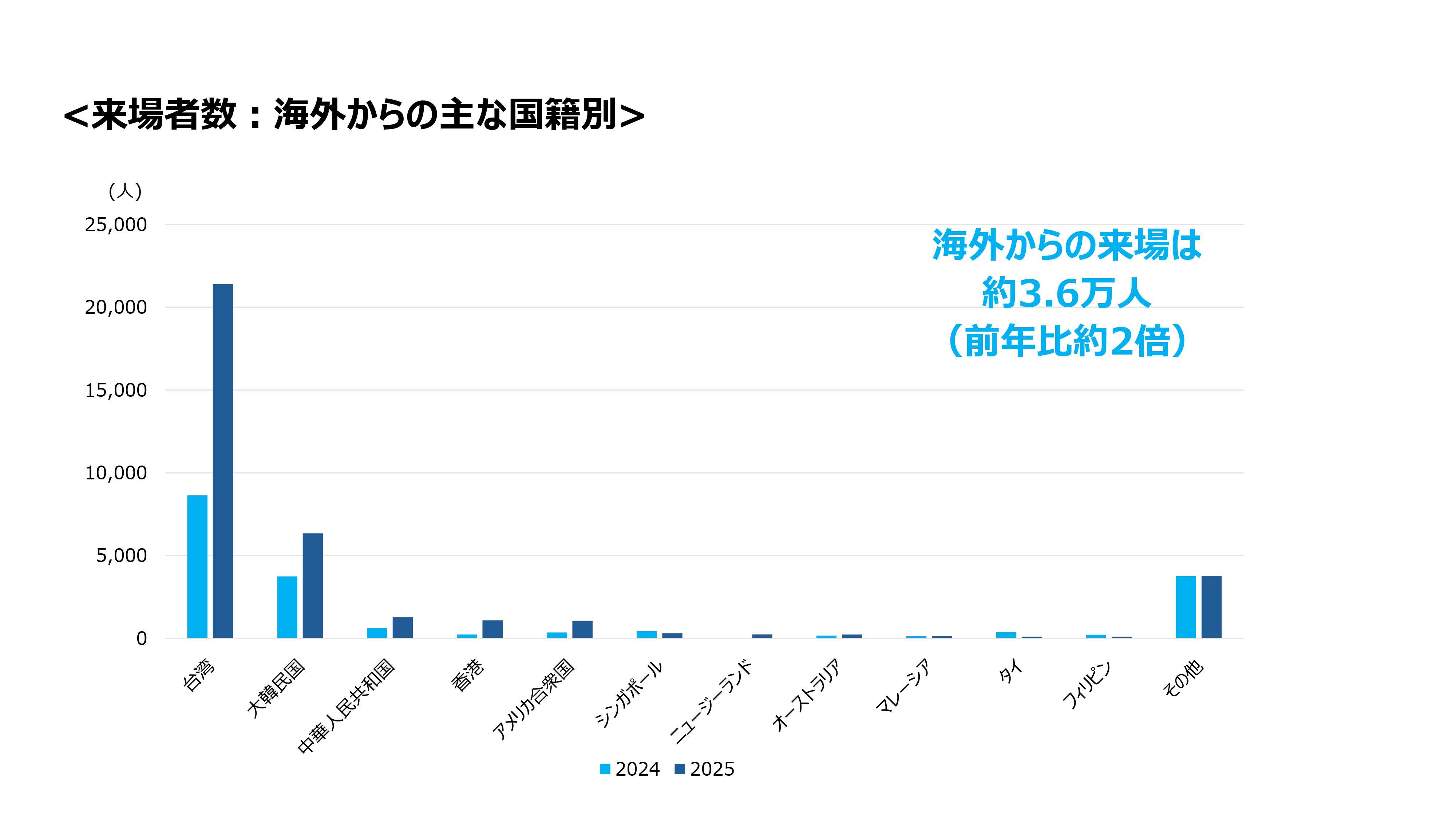 海外からの主な国籍別来場者数